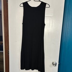 NWOT Time and Tru Black Tank Midi Dress w/ Pockets